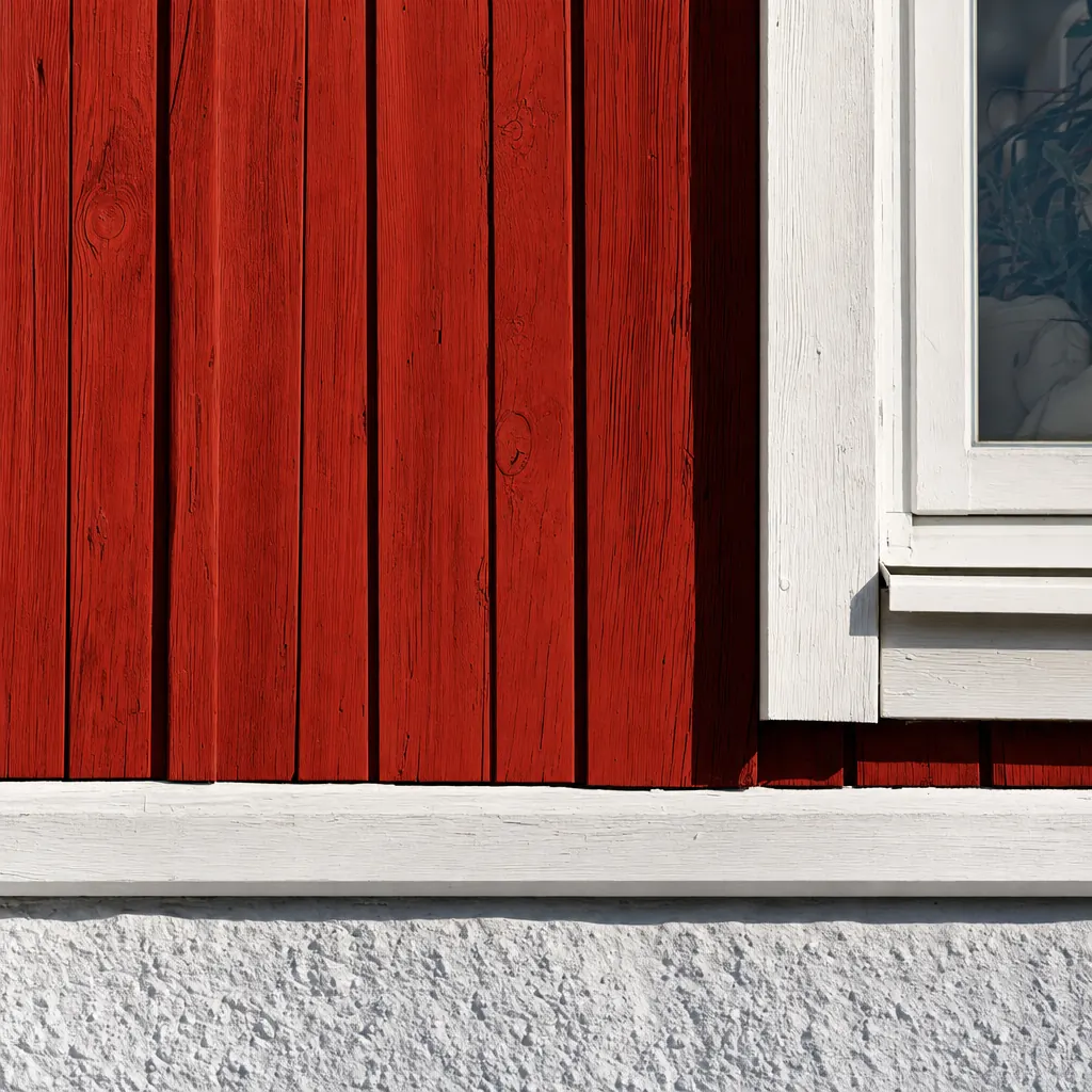 Putsad villafasad efter hagelskada — exempel på plötslig skada som byggnadsskyddet ersätter