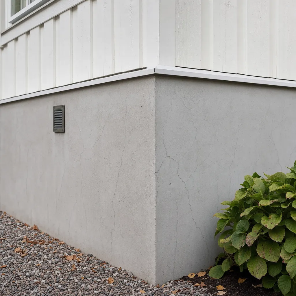 Spricka i källarvägg i villa — exempel på den skadebild som försäkringsbolaget utreder mot orsak och tidpunkt