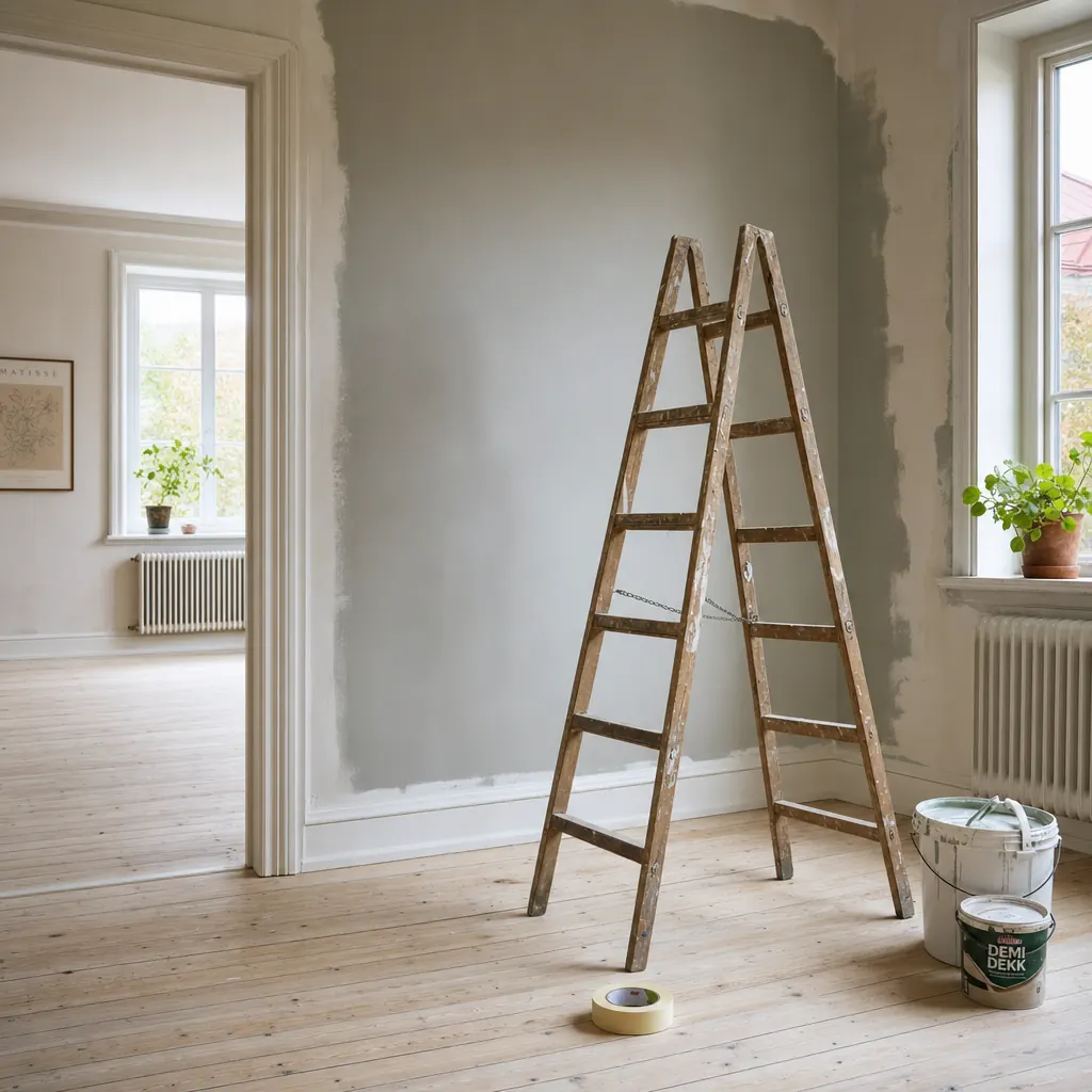 Hantverkare som renoverar tak och fasad på svensk villa — exempel på arbete som ryms i villaförsäkringens grundskydd